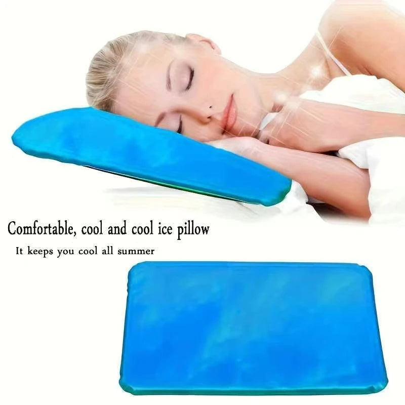 Blue Gel Cooling Pillow Portable Nap Sleeping Ice Mat in Summer Office Home Muscle Relaxation Pillow Reusable Neck Support